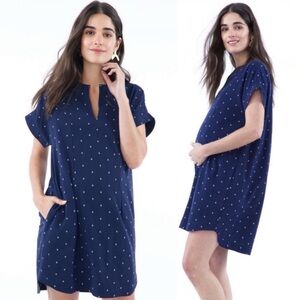 LOYAL HANA navy blue arrow print maternity / nursing Cybelle shirt dress S